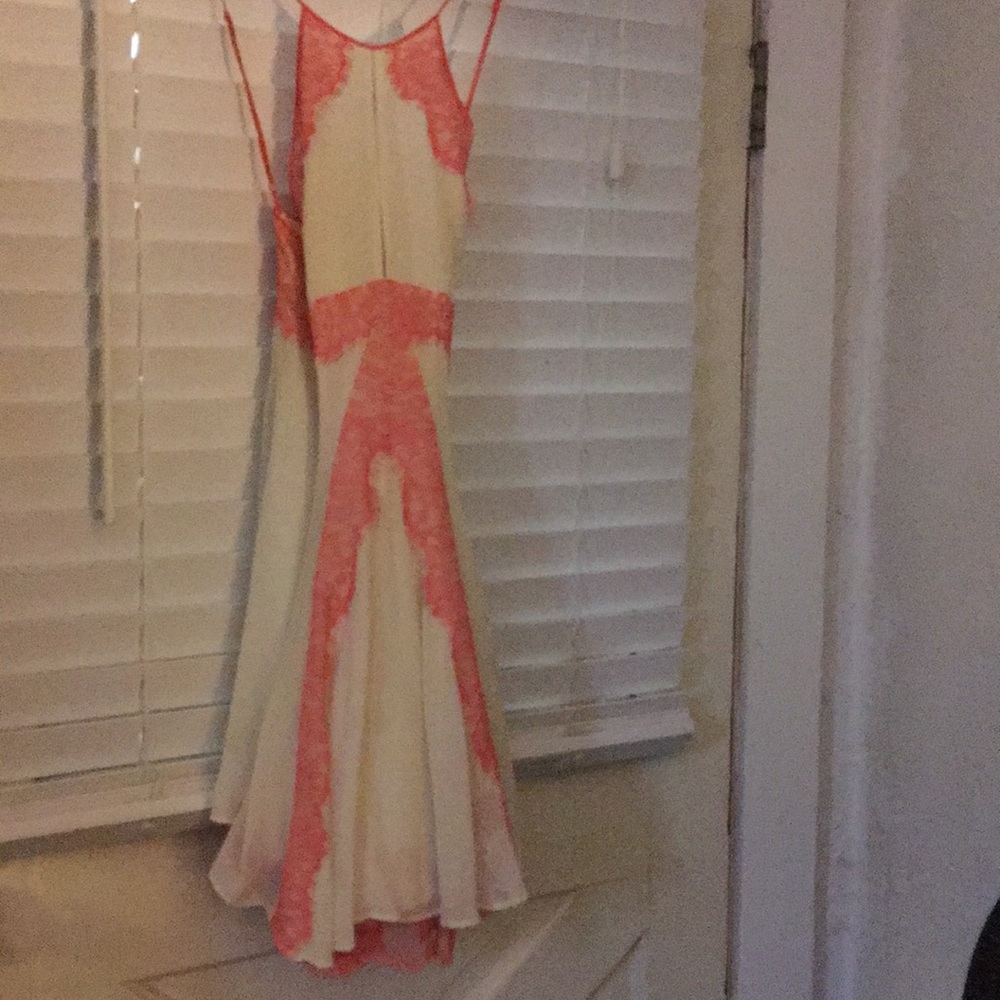 Ivory and pink lace tea dress Xs